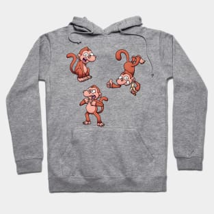 Cute Monkey Sticker Pack Hoodie